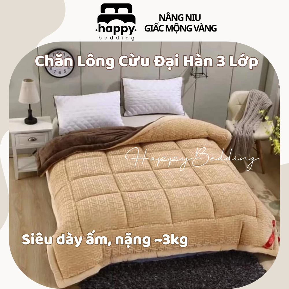 Chăn Lông Cừu Đại Hàn 3 Lớp, Chăn Lông Cừu Siêu Ấm Áp Mùa Đông