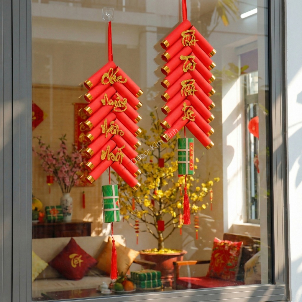 Chùm Pháo Giấy Mô Hình PG16 Trang Trí Decor Tết