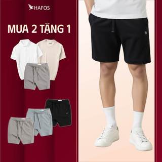    MUA 2 TẶNG 1   Quần Short Nam Hafos ESSENTIAL Waffle vải Nỉ chân cua Quần đùi Quần lửng nam nỉ mềm mịn 
