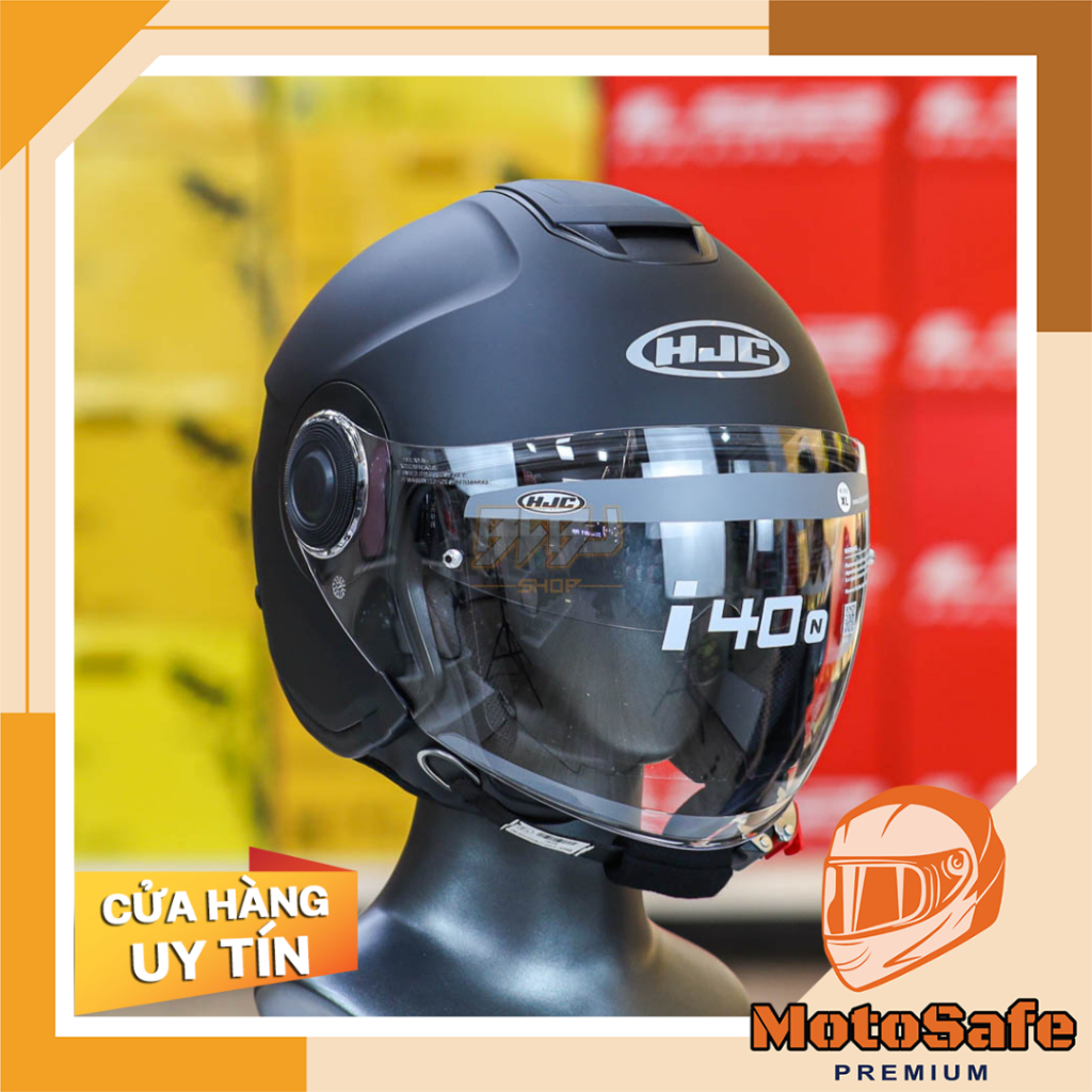 Mũ Bảo Hiểm 3/4 HJC I40N 2 Kính Đen Nhám, đi phố nhỏ gọn – Tầm nhìn rộng, ECE 22.06