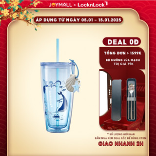  Ly Nhựa 2 Lớp LocknLock Ocean Double Wall HAP534BLU 750ml Kèm Phụ Kiện Hàng Chính Hãng - JoyMall 
