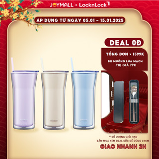  Ly nhựa 2 lớp LocknLock Daily Essential Cold Cup 770ml HAP526 Hàng chính hãng kèm ống hút- JoyMall 