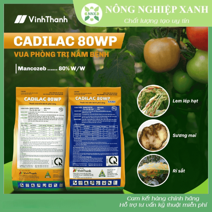 CADILAC 80WP (MANCOZEB) gói 1kg - Sản phẩm trừ bệnh cây (Lem lép hạt, Sương mai, Rỉ sắt)