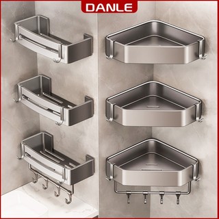 Kệ góc để đồ nhà tắm DANLE dán tường đựng đồ nhà tắm đa năng chất liệu thép Carbon không gỉ tặng kèm keo dán và ốc vít 