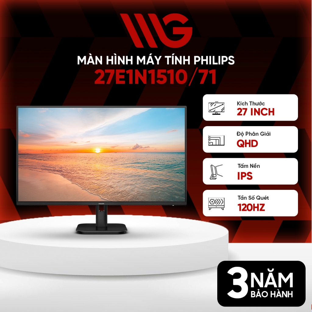 Màn hình Philips 27E1N1510/71 27 inch QHD 1ms IPS 120Hz - Bảo hành 36 tháng