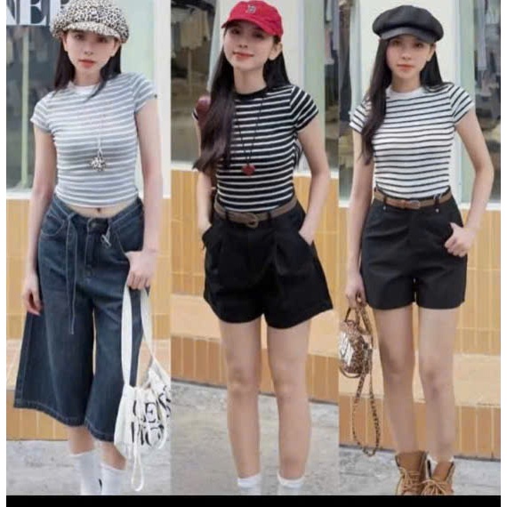 Áo thun DÁNG ÔM KẺ SỌC phong cách Hàn Quốc CAMASTORE  M333 | BigBuy360 - bigbuy360.vn