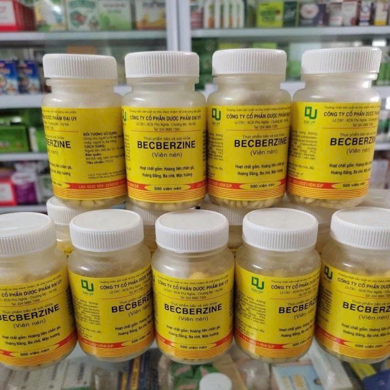 Becberzine berberin Đại Uy (Lọ/500v)