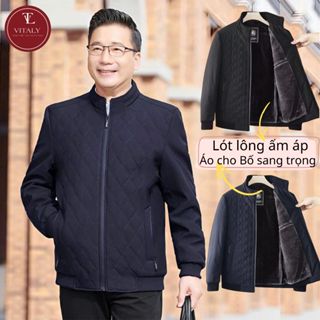  Áo Khoác Phao Lót Lông Cho Bố Áo Khoác Nam Trung Niên Dày Dặn Mới 2025 Kiểu Dáng Sang Trọng Cao Cấp PL37 