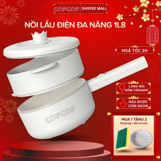  Nồi lẩu điện đa năng COPCOP nồi lẩu dung tích 1.8L tặng kèm khay hấp tiện lợi bảo hành 12 tháng 