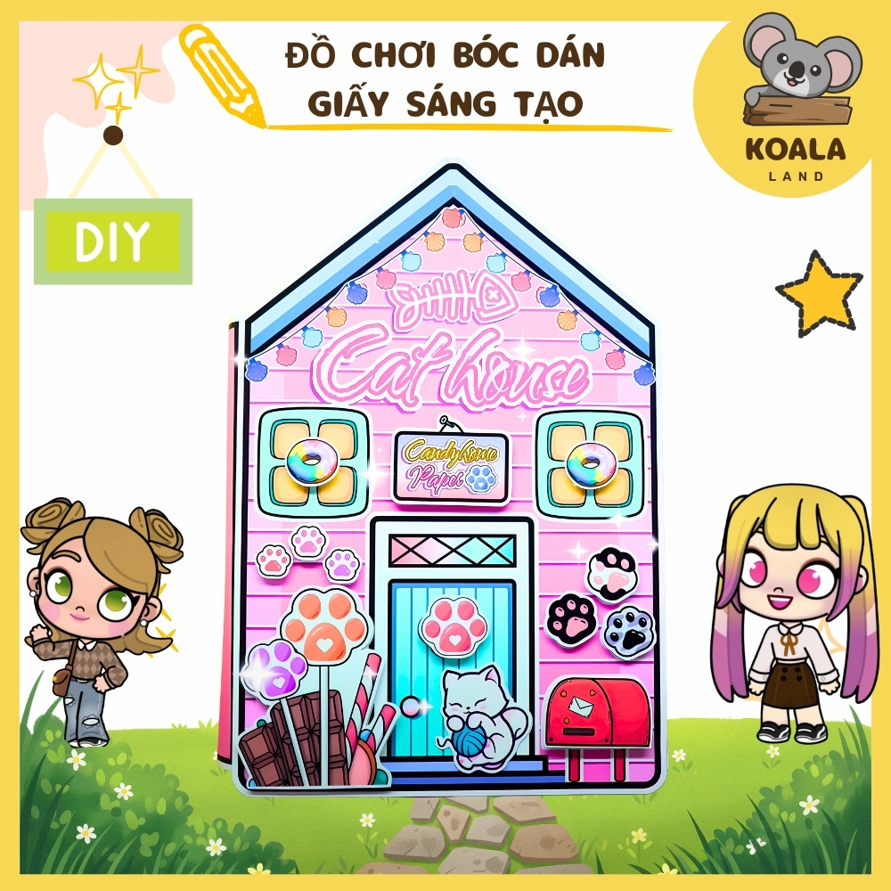 BÚP BÊ GIẤY ĐỒ CHƠI THỦ CÔNG NGÔI NHÀ CADY HOUSE PAPPER  SỨ SỞ KẸO NGỌT