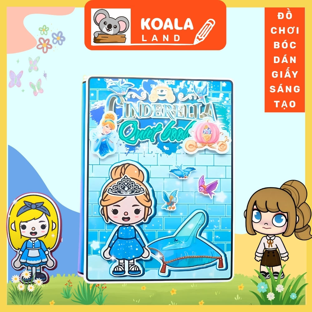 Học Liệu Cinderrella Quite Book, Đồ chơi bóc dán. đồ chơi montosonary Đồ Chơi - Squishy - Kuromi - Đ