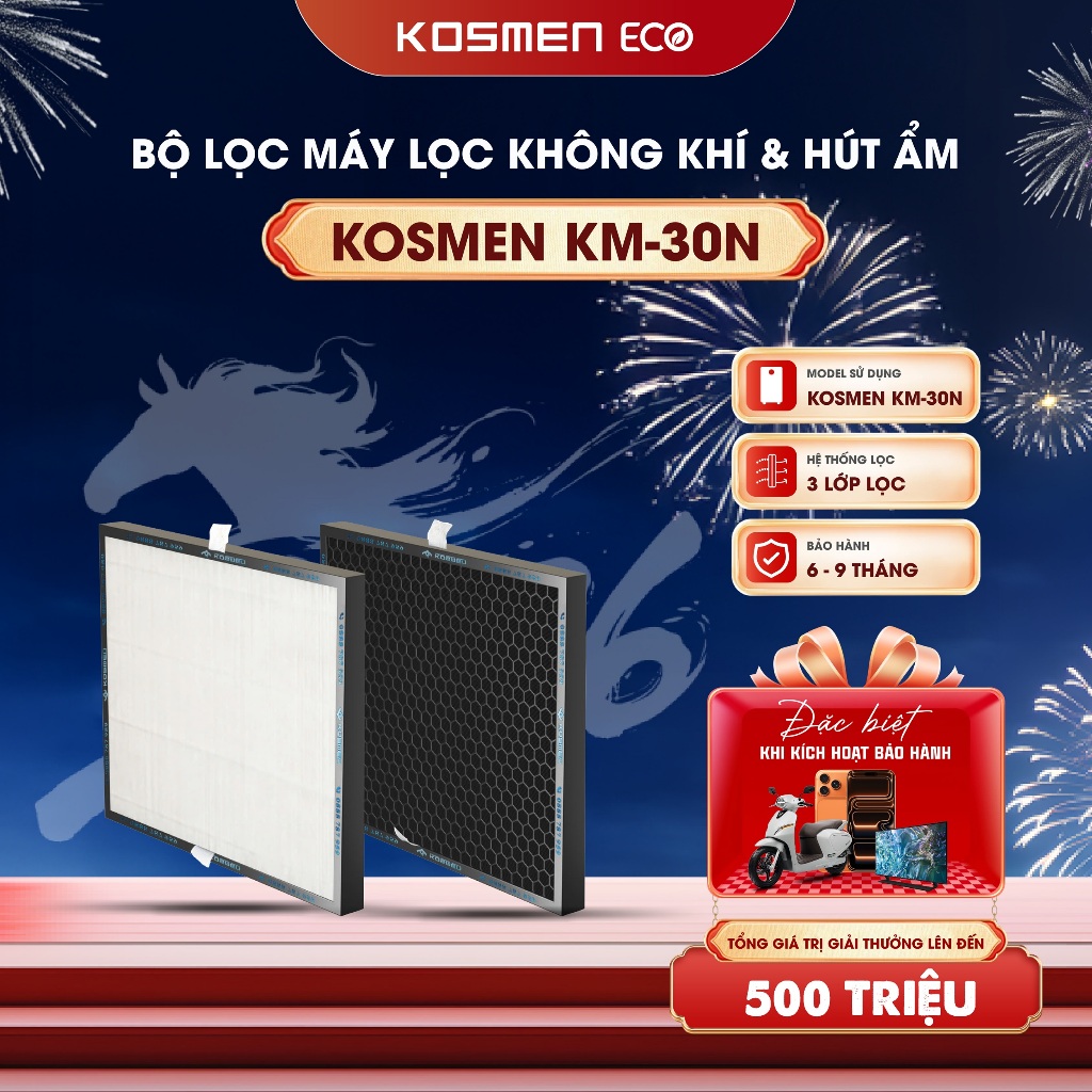 Lõi Lọc Không Khí Kosmen KM-30N – Lọc Sạch 99.99% Bụi Mịn, Khử Mùi Hiệu Quả