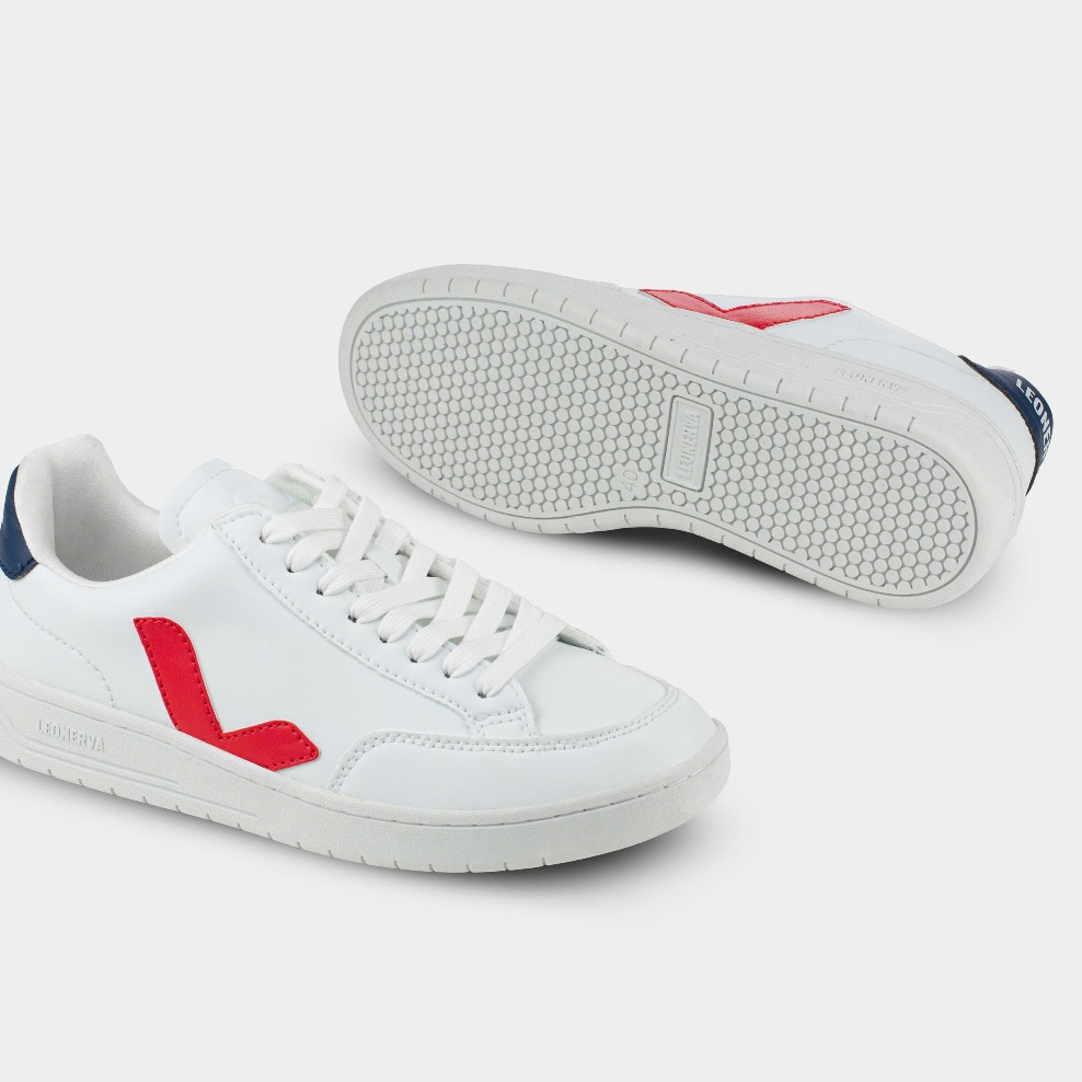 Giày thể thao Sneaker Unisex Leonerva 38 bản Da Microfiber - Màu Đỏ Tươi