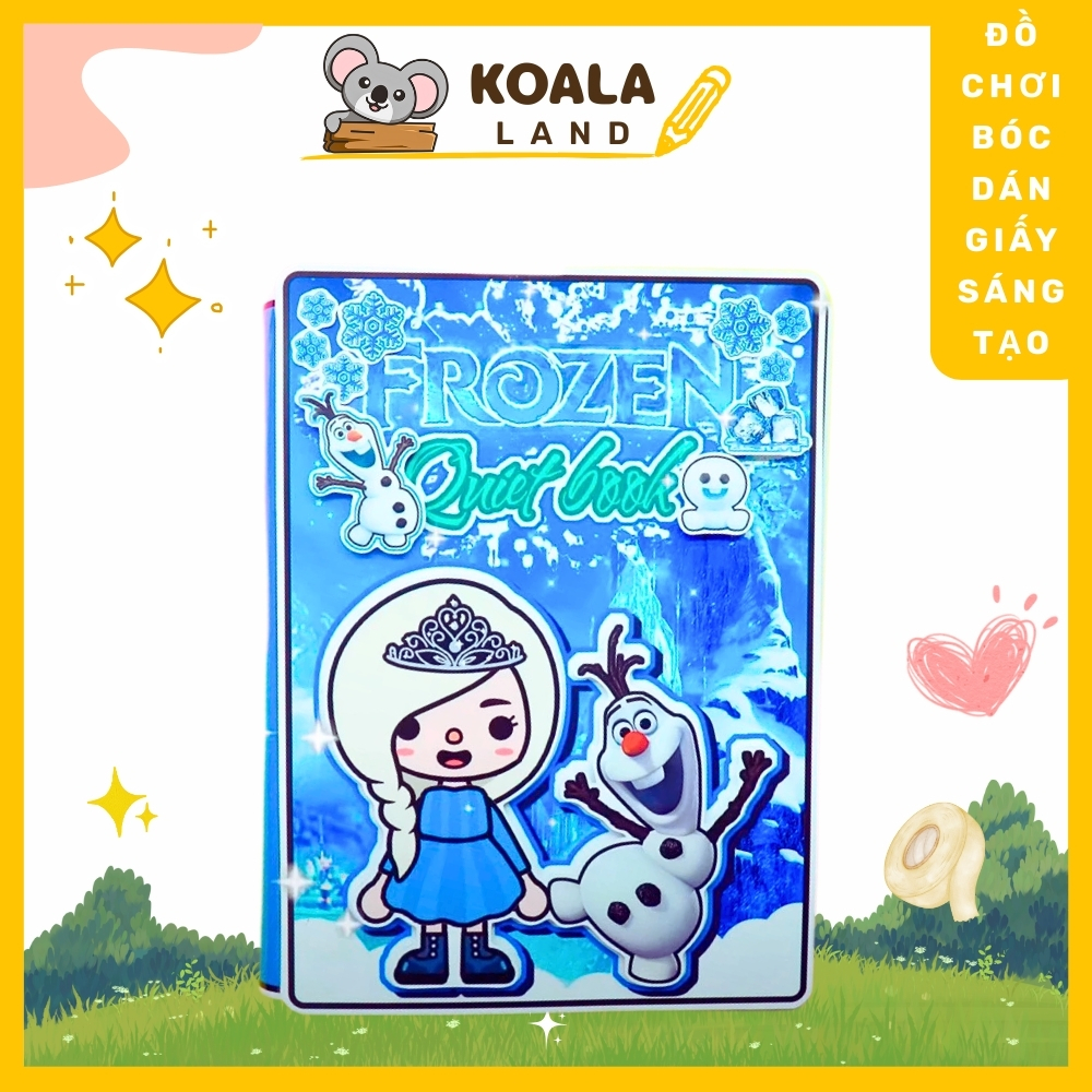 Đồ chơi búp bê giấy công chúa  tuyết  Frozen đáng yêu,đồ chơi bóc dán thủ công candy home papper