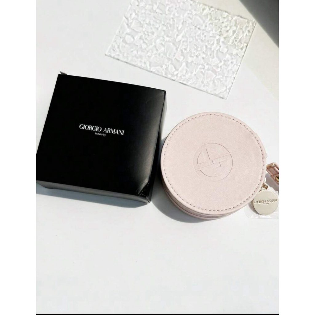 Hàng Chuẩn túi đựng hộp cushion armani màu pink baby và đỏ