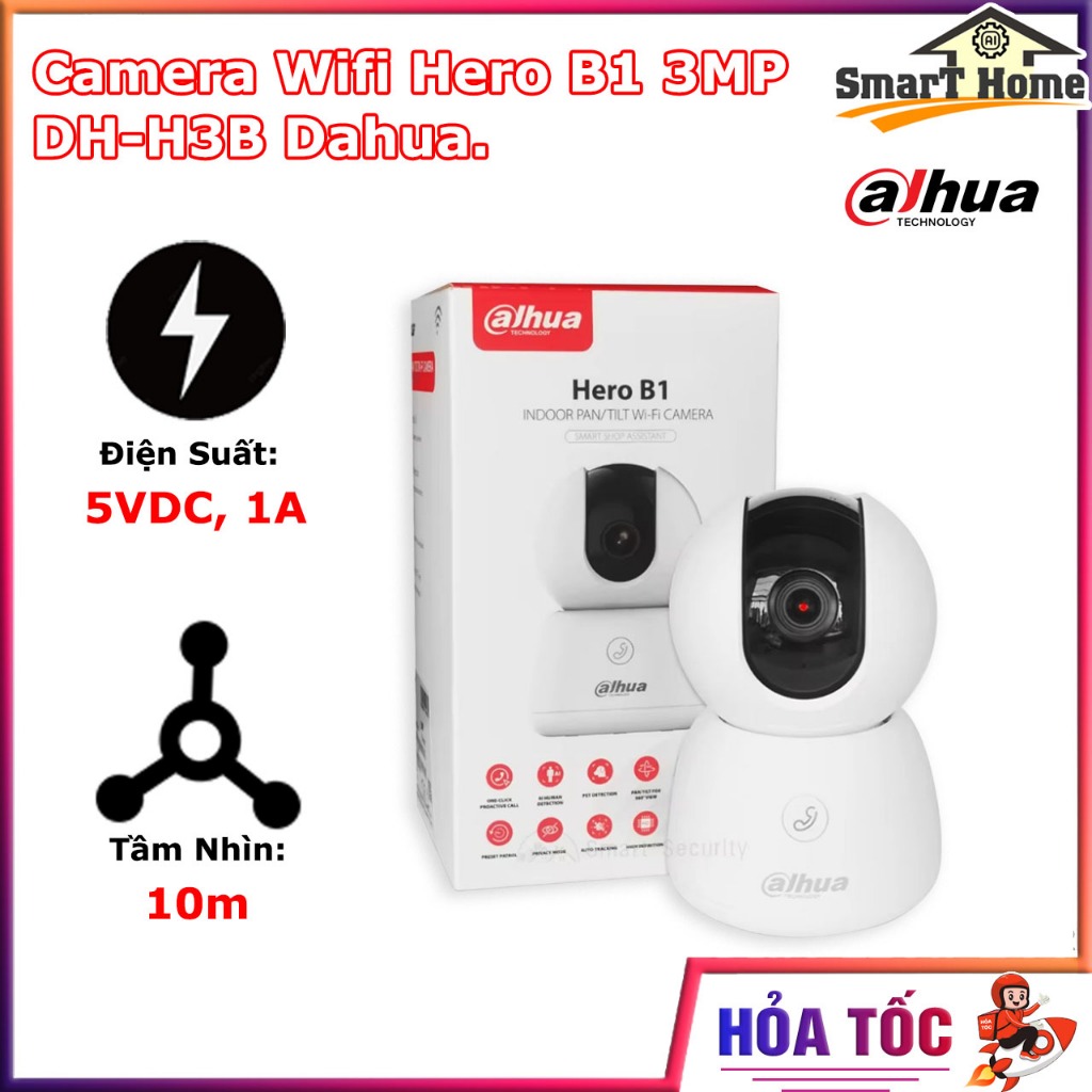 Camera Wifi Hero B1 3MP DH-H3B Chính Hãng Dahua - Camera Wifi Hero B1 3MP DH-H3B Dahua