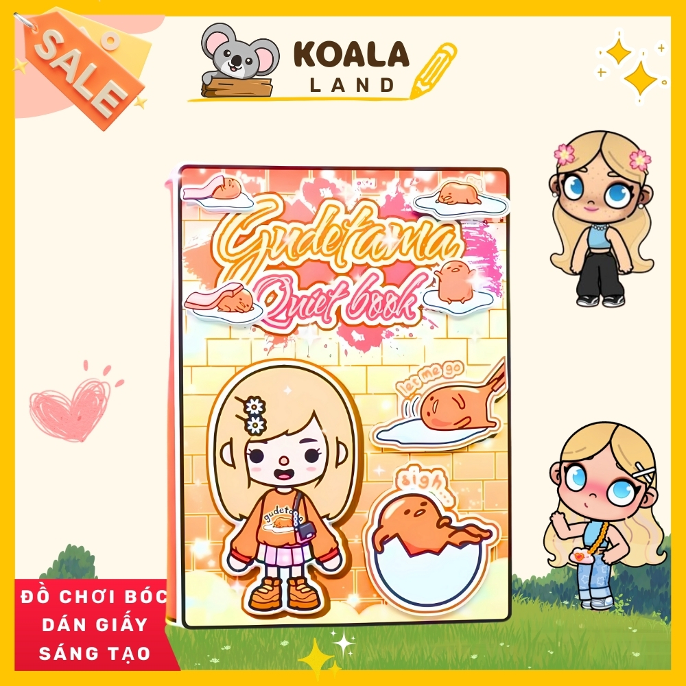 h29 Đồ chơi giấy ngồi nhà búp bê bằng giấy Gudetama House In Quiet Book đồ chơi thủ công DIY cho bé