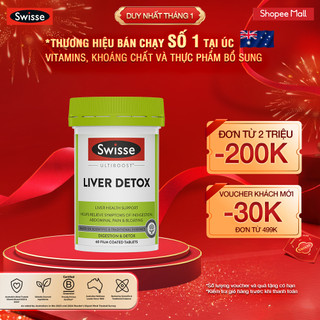  SWISSE x HANNAH - Viên uống hỗ trợ thải độc gan & giảm khó tiêu đầy bụng Swisse Ultiboost Liver Detox  60 viên  