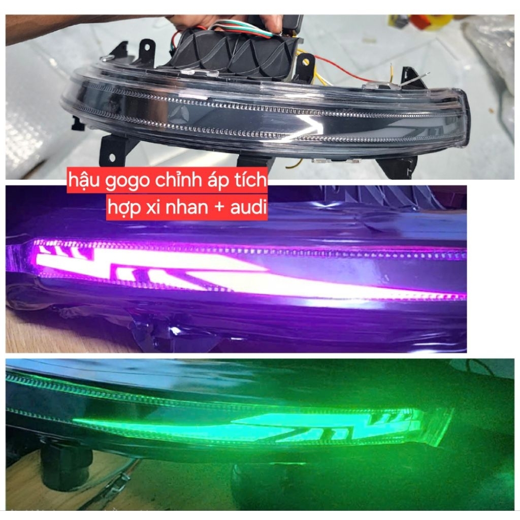 Hậu đèn xe điện Gogo chỉnh áp tích hợp xi nhan + audi chỉnh đủ màu qua dt cho xe điện