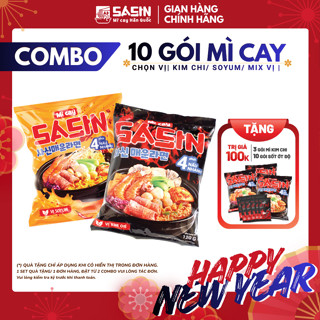  Mì Cay Sasin  Combo 10 gói mì + 10 gói ớt độ   Chọn vị  