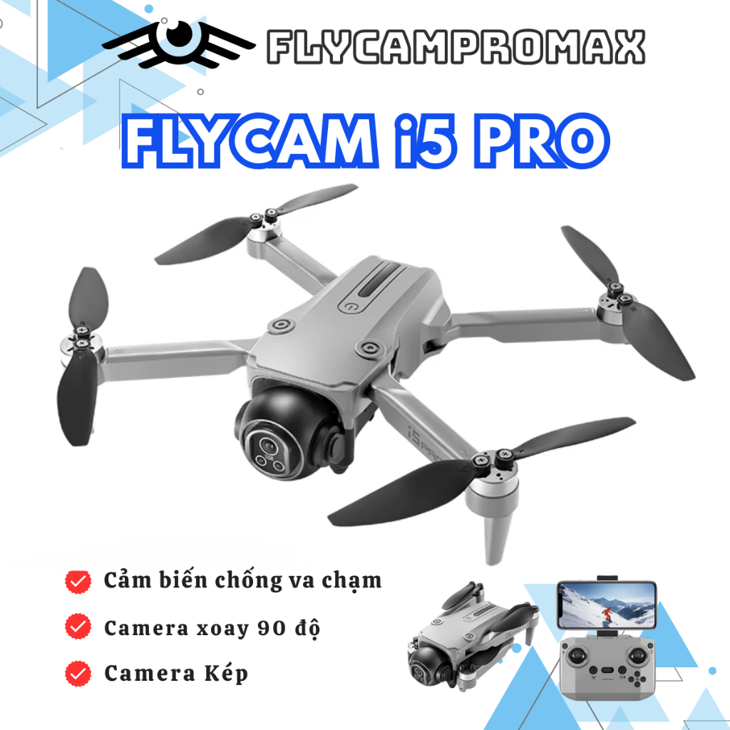 Flycam, máy bay điều khiển từ xa i5 pro max, flycam giá rẻ, drone mini có cảm biến chống va chạm