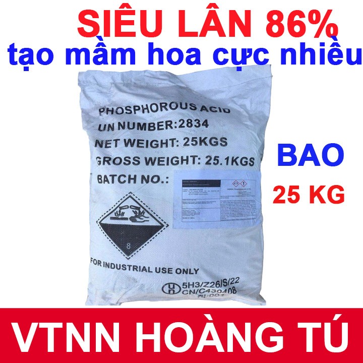 Siêu Lân 86 H3PO3 Bao 25kg – Kích Thích Phân Hóa Mầm Hoa Nhanh, Mạnh