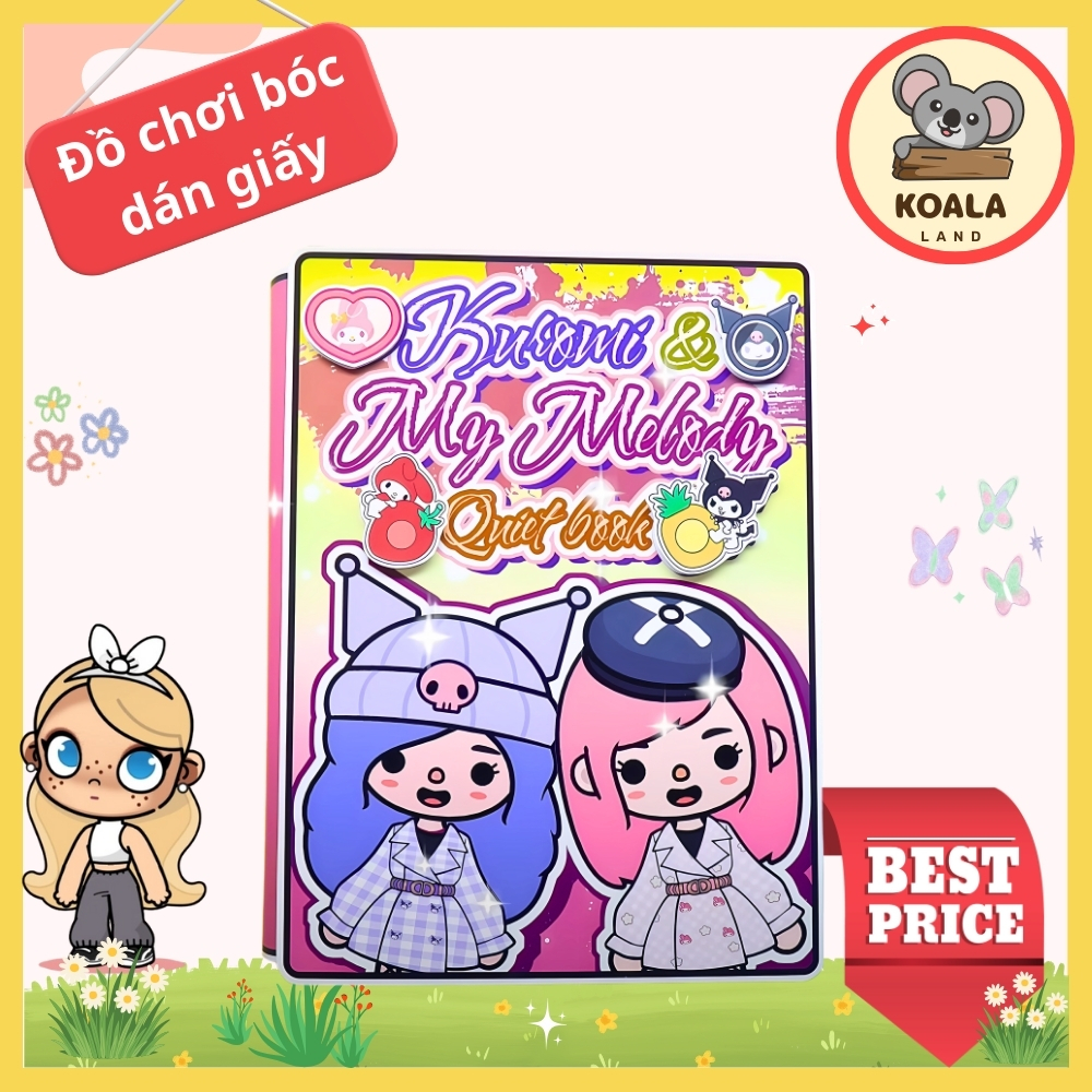 Ngôi nhà của bé  Kuromi and Melody In Quiet Book Ngôi nhà búp bê đồ chơi giấy thủ công toca boca