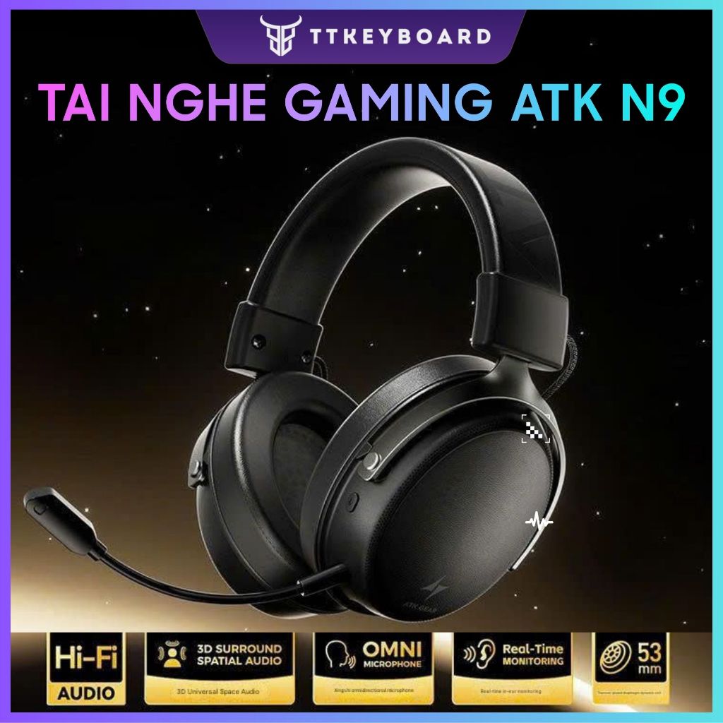 [HỎA TỐC] Tai Nghe Gaming Không Dây ATK N9 Phiên Bản Nâng Cấp Mercury M1 Âm Thanh Vòm 7.1 Esport