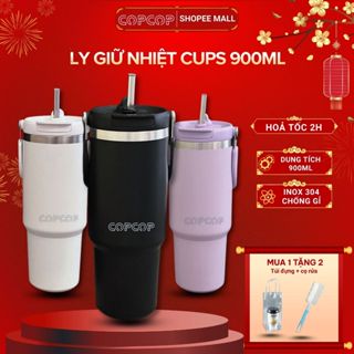  Ly giữ nhiệt Cups COPCOP dung tích 900ml inox 304 an toàn chống han gỉ có tay xách cầm tiện lợi 
