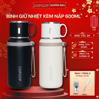  Bình giữ nhiệt tặng kèm nắp uống COPCOP dung tích 600ml inox 316 an toàn chống han gỉ,giữ nhiệt 12h 