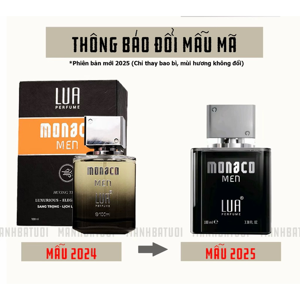 [mẫu mới chai đen] Nước Hoa Nam Monaco Men 100ml Lua Perfume Phương HHL