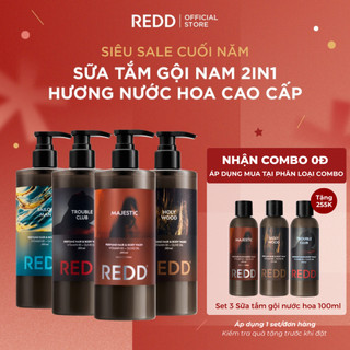  Sữa tắm nam 2in1 REDD làm sạch giữ ẩm cho da và tóc hương nước hoa hiện đại nam tính 380ml 