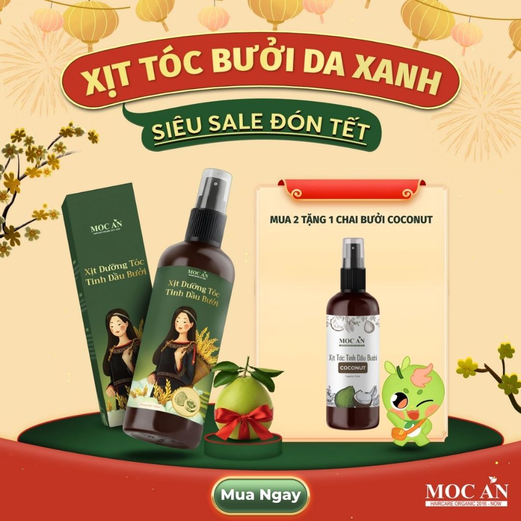  Xịt Dưỡng Tóc Tinh Dầu Bưởi Da Xanh  Pomelo  Mộc Ân Haircare 120ml 