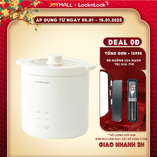  Nồi cơm điện mini LocknLock Bianco EJR314IVY 0.6L Hàng chính hãng Đa chức năng Phủ sứ - JoyMall 