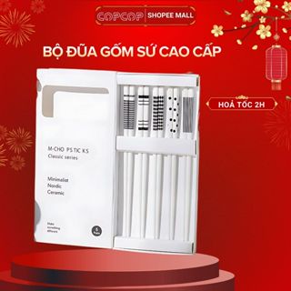  Bộ đũa gốm sứ COPCOP set 5 đôi đũa cao cấp chịu nhiệt kháng khuẩn nấm mốc chống trượt an toàn 