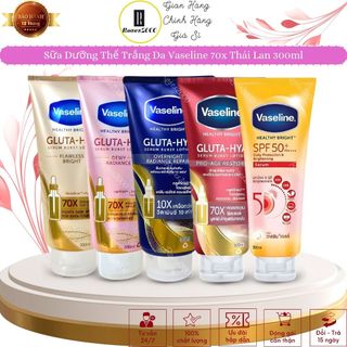  Sữa Dưỡng Thể Vaseline Healthy Bright Gluta HYA Serum Burst Lotion 10X Thái Lan 330ml 