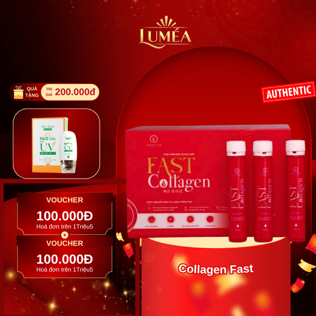 Nước uống Collagen - Fast Collagen Kohinoor, ngăn ngừa lão hóa, tái tạo da, giảm nếp nhăn - 20 lọ 25