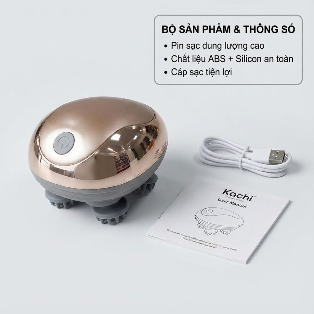 Máy Massage Đầu Không Dây Kachi MK399 – Giải Pháp Thư Giãn Hiệu Quả Cho Người Bận Rộn