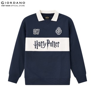  GIORDANO X HARRY POTTER   Áo Thun Nam Dài Tay Có Cổ Polo 01015794 