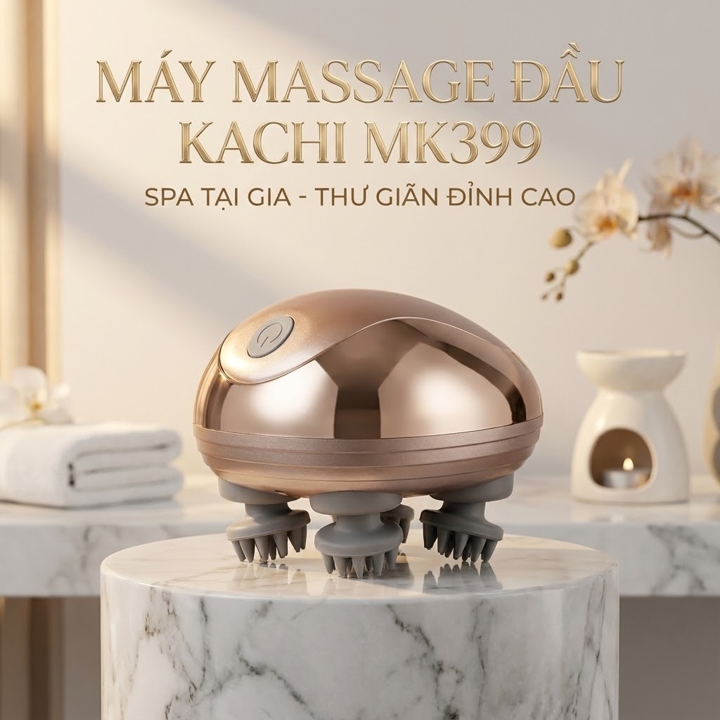 Máy Massage Đầu Mishio MK399 - Mát-xa Thư Giãn Da Đầu, Chống Nước IPX7, 96 Điểm Chạm Huyệt
