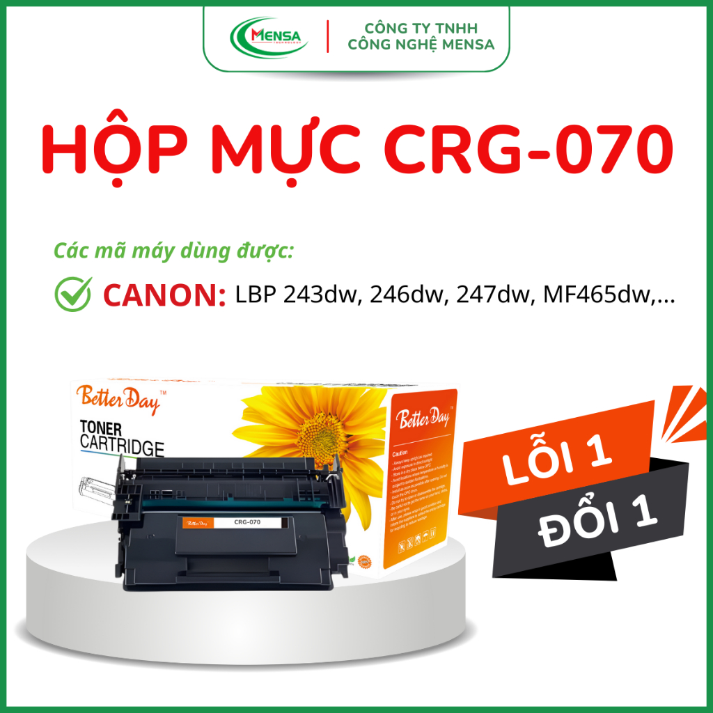 Hộp mực in CRG 070 Cho máy Canon LBP 243dw | 246dw Không chip | Có chip - Mực in CRG070  in nét, tiế