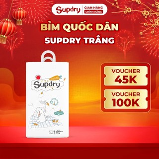  Tã Bỉm Supdry Trắng Quốc Dân – Mỏng Nhẹ Thoáng Khí Cho Bé  Dán Quần | NB–XXXL | 4–20kg  