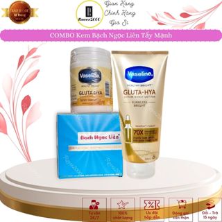  COMBO 3 MÓN Siêu dưỡng trắng Kem body bạch ngọc liên + vaseline x10 + kích trắng vaseline  Hàng Chuẩn   