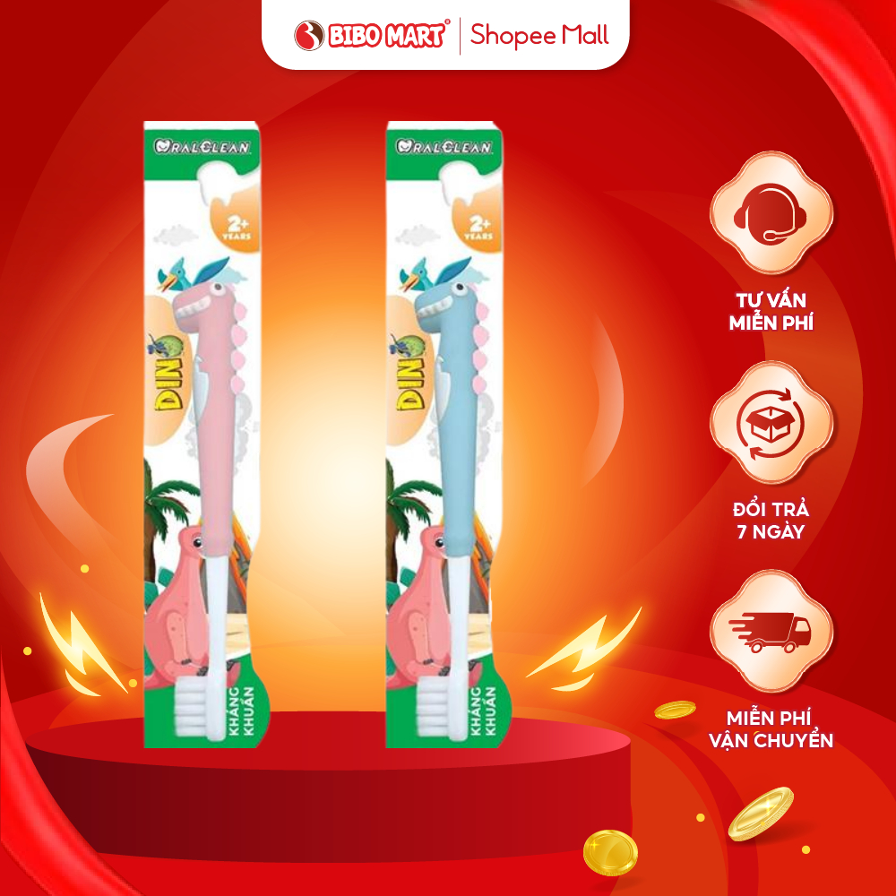 Bàn Chải Đánh Răng OralClean Dino Kids Soft Lông Siêu Mềm Sạch Sâu Khoang Miệng Cho Bé - Bibo Mart