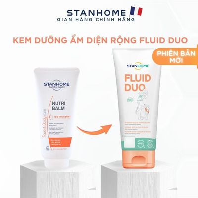 Kem Dưỡng Ẩm Da Mặt Và Cơ Thể STANHOME Fluid Duo Phục Hồi Da Khô Da Nhạy Cảm An Toàn Dịu Nhẹ 250ML