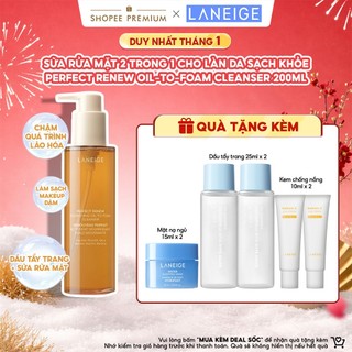   MỚI - Voucher 10% Độc Quyền  Sữa Rửa Mặt Sạch Sâu Perfect Renew Nourishing Oil To Foam Cleanser 200ml 