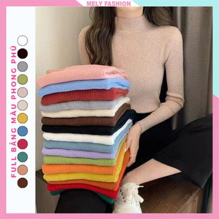  Áo len tăm nữ Mely Fashion cổ lọ 3 phân trơn ôm body mềm mịn co giãn loại 1 nhiều màu dễ phối đồ hàng Quảng Châu AL01 