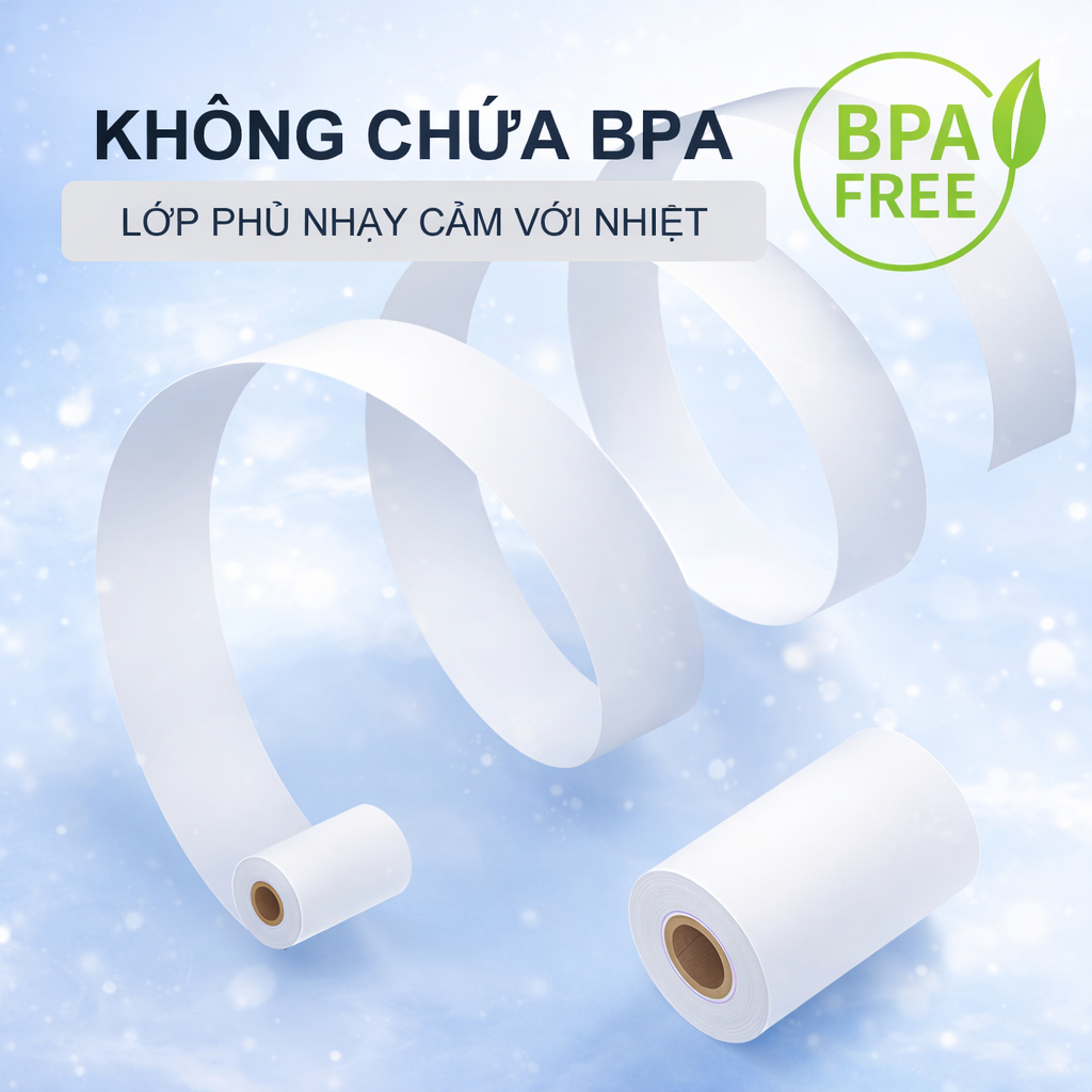 Giấy In Hóa Đơn Nhiệt Cao Cấp K57x40 / K80x50– Giấy In Rõ Nét- In Hóa Đơn Bán Hàng- Dùng Cho Máy POS