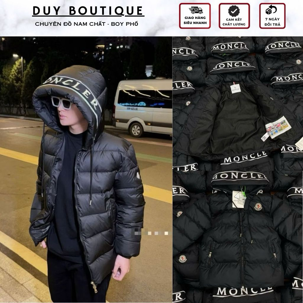 Áo Khoác Phao Nam MONCLER Mũ MiX Chữ Cực Chất - Áo Khoác Nam Nữ Chíp NfC Siêu Nét