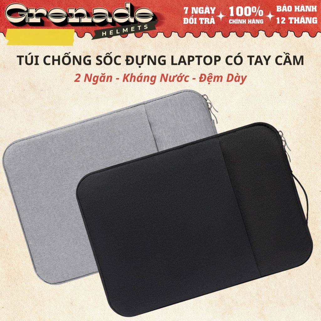 Túi Chống Sốc Laptop Macbook Ultrabook Có Tay Cầm 13 Inch, 14 Inch, 15 Inch, 15.6 Inch Grenade Helmet